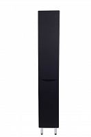Шкаф-колонна Style Line Бергамо с корзиной, Люкс антискрейтч черный, PLUS