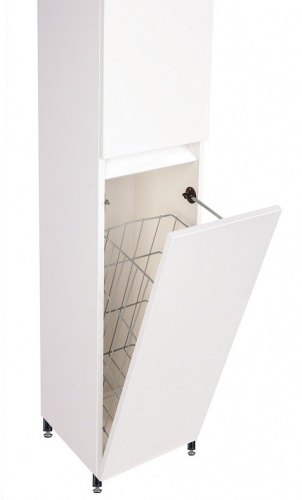 Шкаф-колонна напольная Style Line Даллас с корзиной, Люкс белая, PLUS фото 2