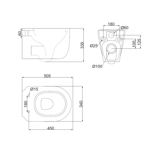 Подвесной унитаз AQUAme Hygiene AQM2019PRO-H фото 3