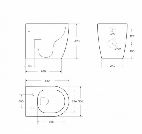 Подвесной унитаз BelBagno Marino BB105CBR фото 7