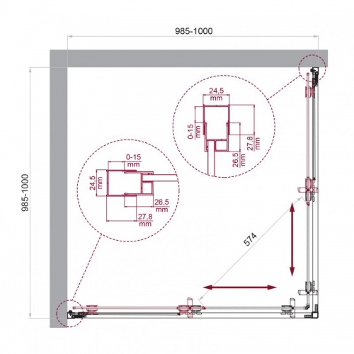Душевой уголок Belbagno LUCE-A-2 фото 6