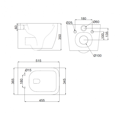 Подвесной унитаз AQUAme Hygiene AQM2020PRO-H фото 3