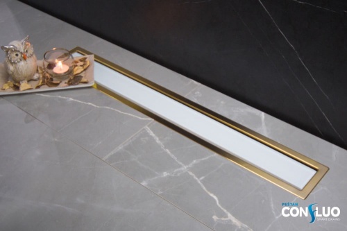 Душевой лоток Pestan Confluo Premium Line White Glass Gold фото 7