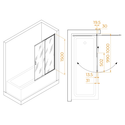 Шторка на ванну RGW SC-40B фото 7