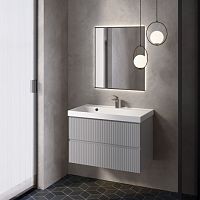 Тумба с раковиной AQUAme S1 80, серая