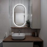 Зеркало АQUAme AQM9109B 55x105, с посветкой и подогревом