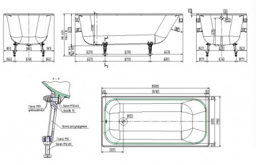 Чугунная ванна Wotte Start фото 4