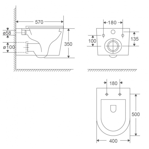 Подвесной унитаз AQUAme AQM2017PRO фото 2