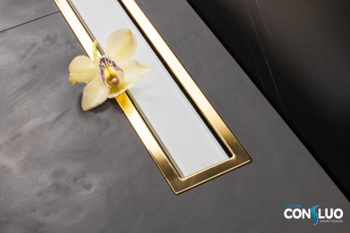 Душевой лоток Pestan Confluo Premium Line White Glass Gold фото 4