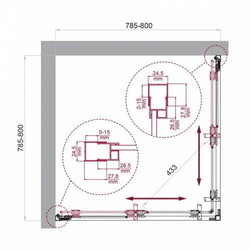 Душевой уголок Belbagno LUCE-A-2 фото 4