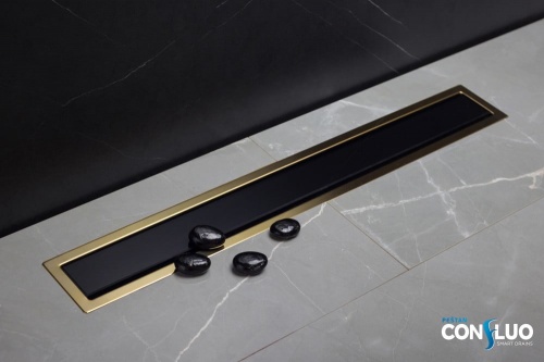 Душевой лоток Pestan Confluo Premium Line Black Glass Gold фото 5