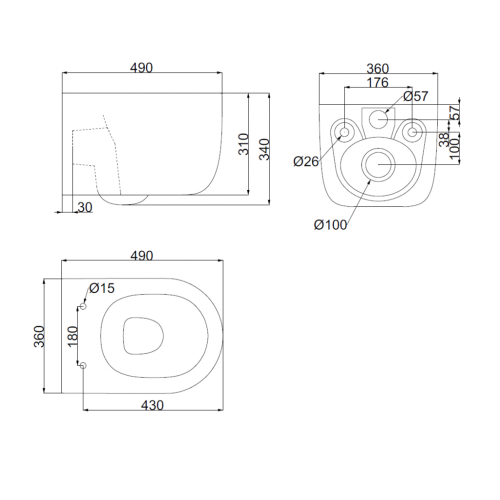 Подвесной унитаз AQUAme Hygiene AQM2018PRO-H фото 2