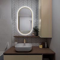 Зеркало АQUAme AQM9108G 55x105, с посветкой и подогревом