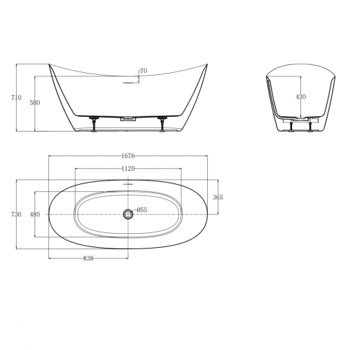 Ванна AQUAme AQM3504GW фото 7