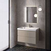 Тумба с раковиной AQUAme S1 80, бежевая