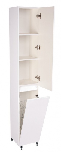 Шкаф-колонна напольная Style Line Даллас с корзиной, Люкс белая, PLUS фото 3