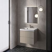 Тумба с раковиной AQUAme S1 60, бежевая
