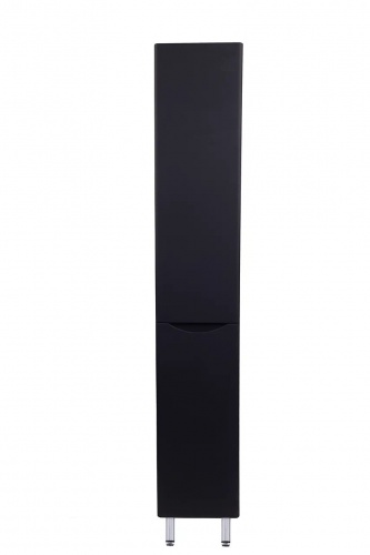 Шкаф-колонна Style Line Бергамо L с корзиной, Люкс антискрейтч черный, PLUS