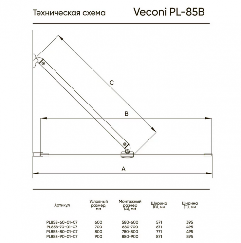 Шторка на ванну Veconi PL-85B фото 2