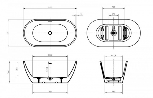 Ванна BelBagno BB701 UNO фото 6